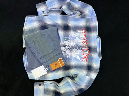 baggy shirt and plain baggy jeans combo
