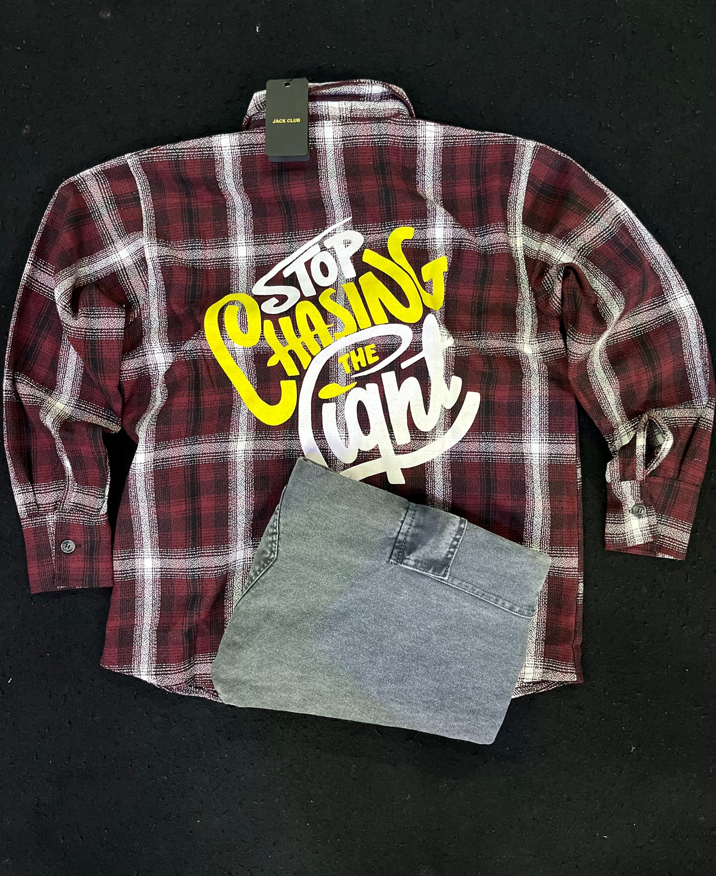 baggy shirt and 6 pocket baggy jeans