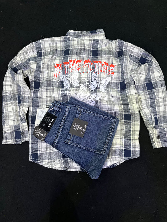 baggy shirt and plain baggy jeans combo