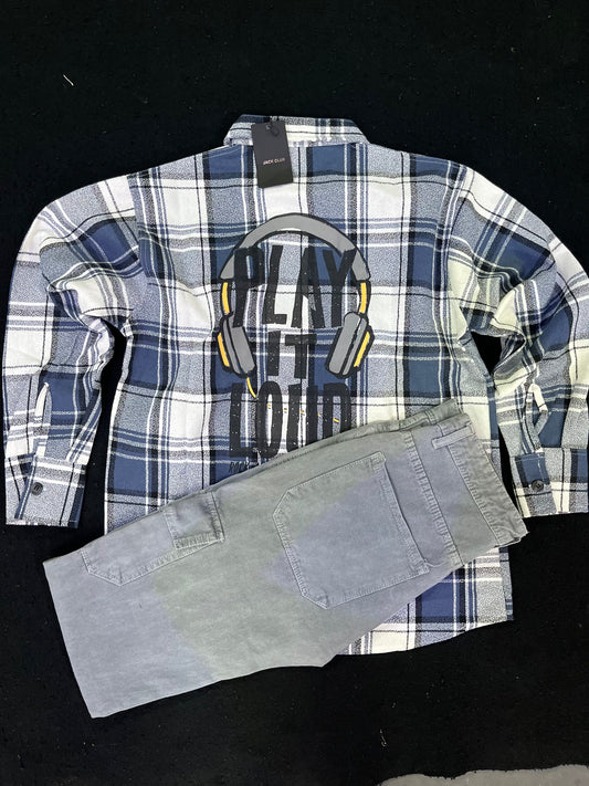 baggy shirt and 6 pocket baggy jeans